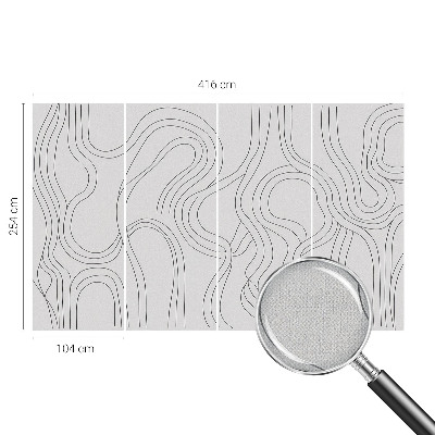 3D wall mural with organic flowing lines