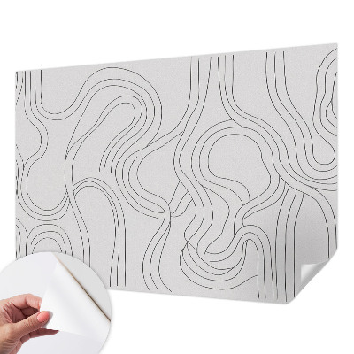 3D wall mural with organic flowing lines