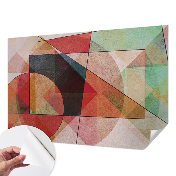 3D photo wallpaper mural with a geometric abstraction design