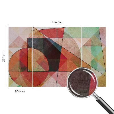 3D photo wallpaper mural with a geometric abstraction design