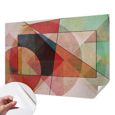 3D photo wallpaper mural with a geometric abstraction design