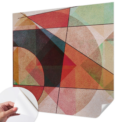 3D photo wallpaper mural with a geometric abstraction design