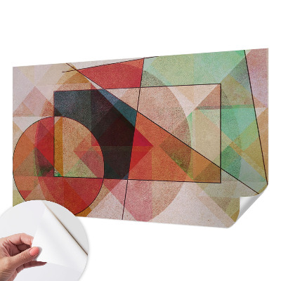 3D photo wallpaper mural with a geometric abstraction design