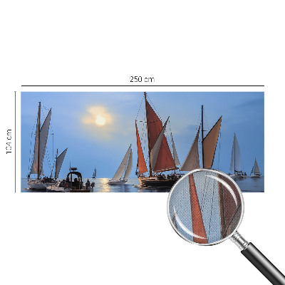 Nursery wall mural with a sailing adventure theme
