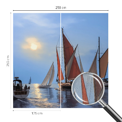 Nursery wall mural with a sailing adventure theme