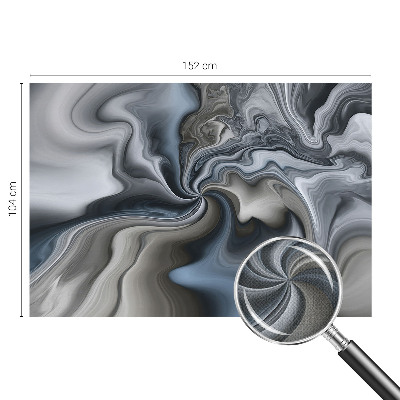 Self-adhesive wall mural with a swirling clouds design
