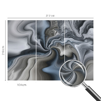 Self-adhesive wall mural with a swirling clouds design