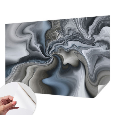 Self-adhesive wall mural with a swirling clouds design