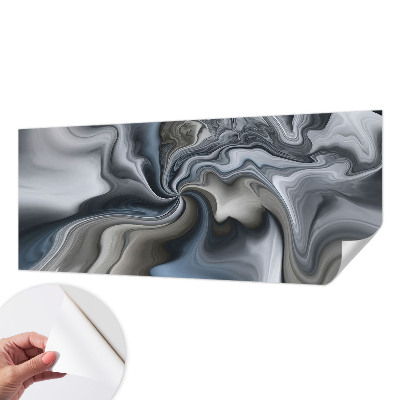 Self-adhesive wall mural with a swirling clouds design