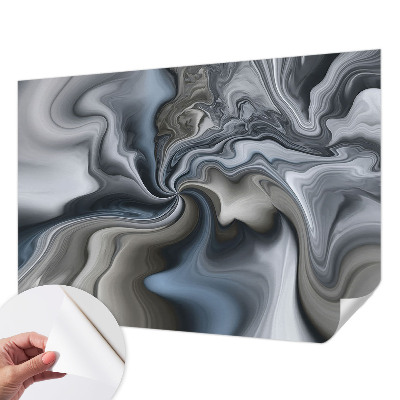 Self-adhesive wall mural with a swirling clouds design