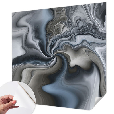 Self-adhesive wall mural with a swirling clouds design