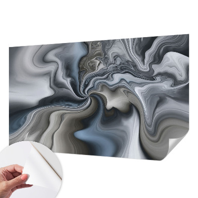 Self-adhesive wall mural with a swirling clouds design