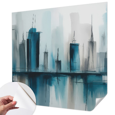 Self-adhesive photo wallpaper with a city landscape motif