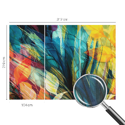 Peel and stick wall mural for bedroom Abstract leaves