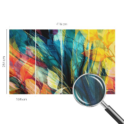 Peel and stick wall mural for bedroom Abstract leaves