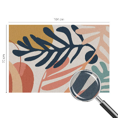 Peel and stick wall mural for living room with leafy pattern