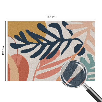 Peel and stick wall mural for living room with leafy pattern