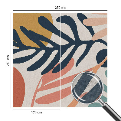 Peel and stick wall mural for living room Leafy patterns