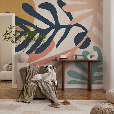 Peel and stick wall mural for living room Leafy patterns