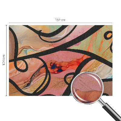 Removable wall mural with a colorful movement design