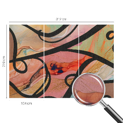 Removable wall mural with a colorful movement design