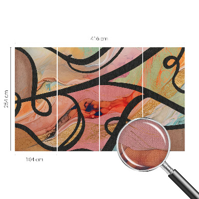 Removable wall mural with a colorful movement design