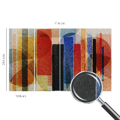 Removable wall mural wallpaper with a geometric forms design