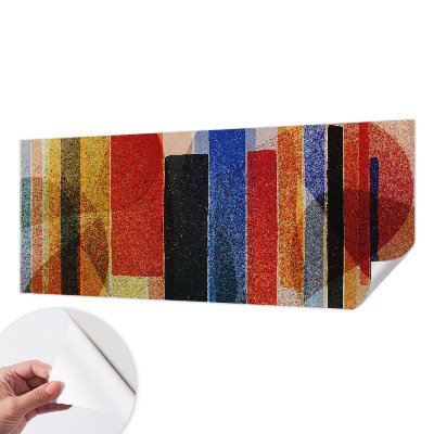 Removable wall mural wallpaper with a geometric forms design
