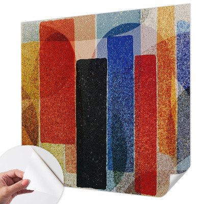Removable wall mural wallpaper with a geometric forms design
