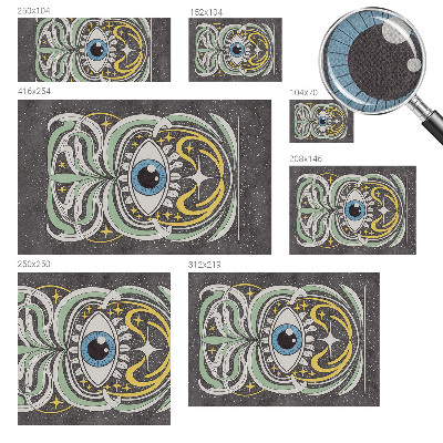 3D photo wallpaper mural with a symmetrical eye design