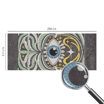 3D photo wallpaper mural with a symmetrical eye design