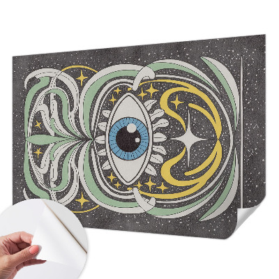 3D photo wallpaper mural with a symmetrical eye design