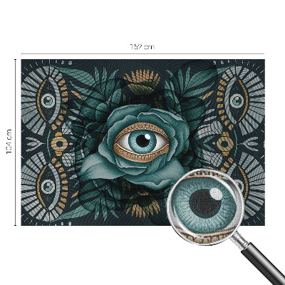 Nursery wall mural with a floral eye motif