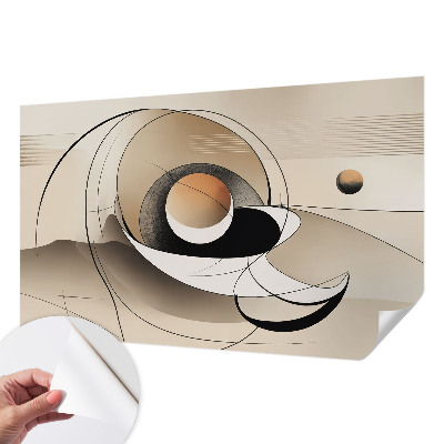 3D wall mural with a harmonious abstract design