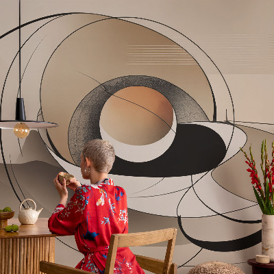 3D wall mural with a harmonious abstract design