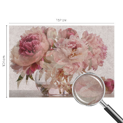 Children's wall mural with a peony charm design
