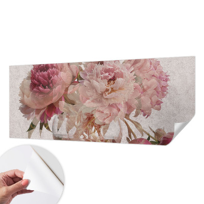 Children's wall mural with a peony charm design