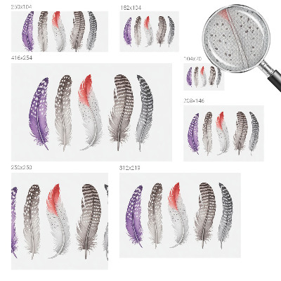 Baby room wall mural Patterned feathers