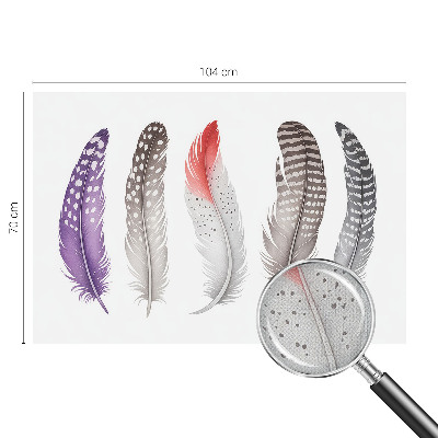 Baby room wall mural with a patterned feather design