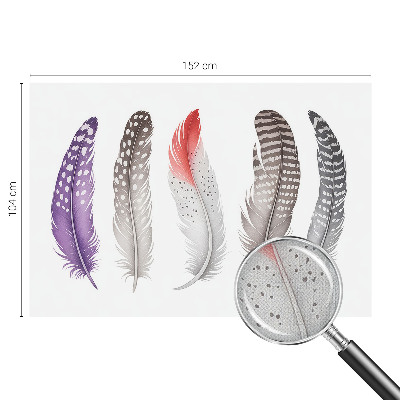 Baby room wall mural with a patterned feather design