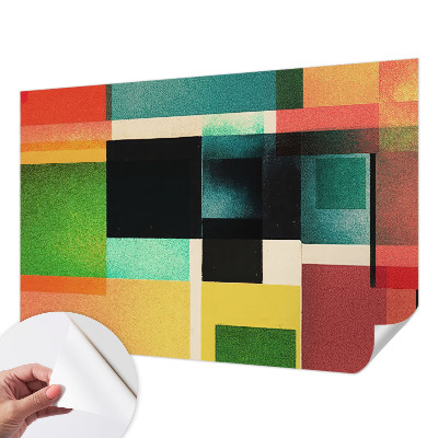 Peel and stick wallpaper mural featuring a geometric abstraction design