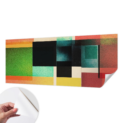 Peel and stick wallpaper mural featuring a geometric abstraction design