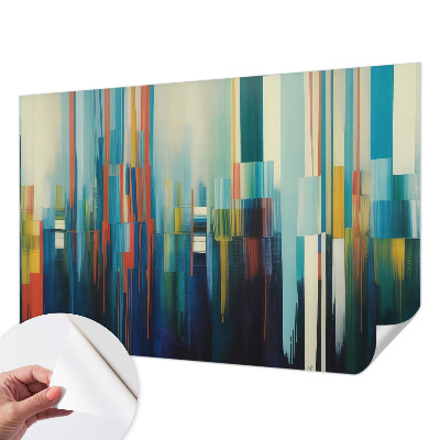 Peel and stick wall mural with an abstract striped design