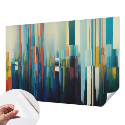 Peel and stick wall mural with an abstract striped design