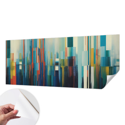 Peel and stick wall mural with an abstract striped design