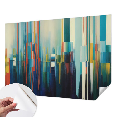 Peel and stick wall mural with an abstract striped design