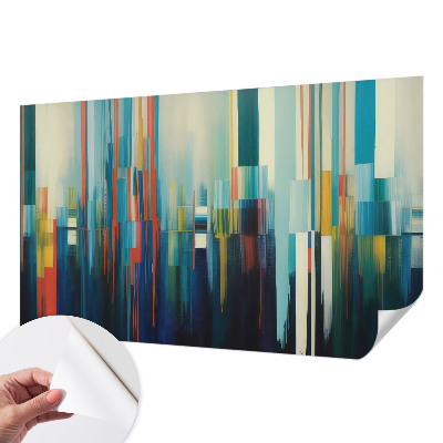 Peel and stick wall mural with an abstract striped design