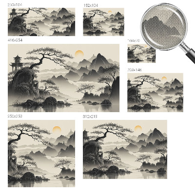 Self-adhesive photo wallpaper with an eastern landscape design
