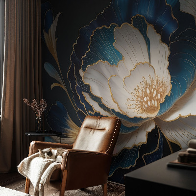 Stick-on wall mural with a floral pattern