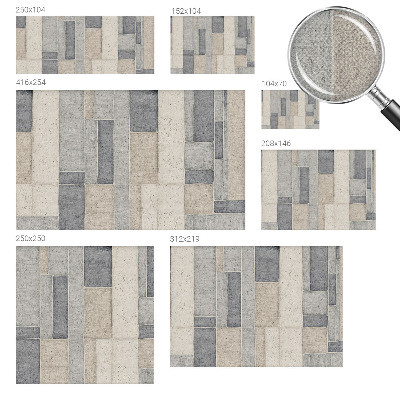Removable wall mural wallpaper with a geometric mosaic pattern